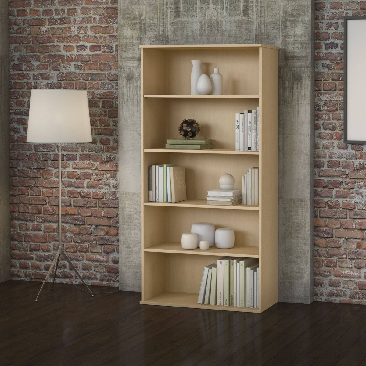 Natural Maple 5 Shelf Bookcase X376
