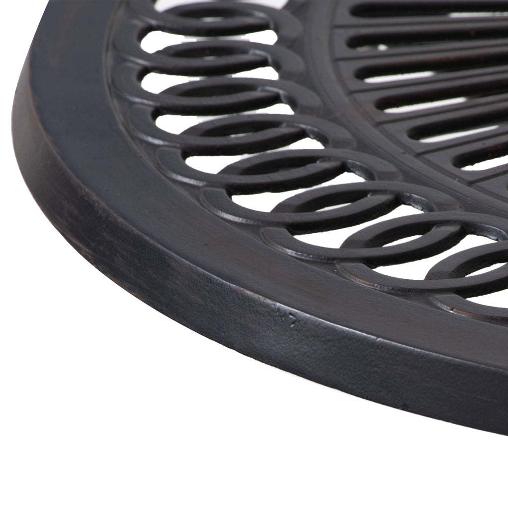 Cast Aluminum Round Patio Bistro Table with Umbrella Hole Y727