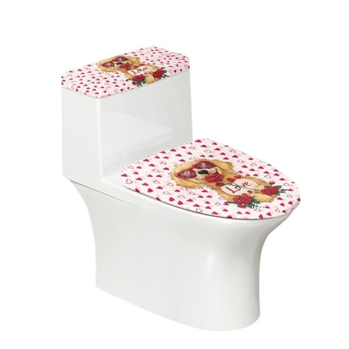 Christmas Bow Bell Toilet Tank Lid Cover and Toilet Seat Lid Cover 2 Pcs Set R349643