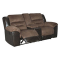 Contemporary Reclining Loveseat with Console in Chestnut I2538
