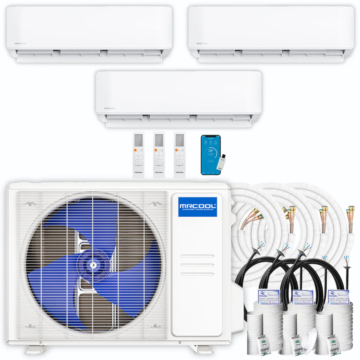 42,000 BTU 3 Zone Ductless Air Conditioner and Heat Pump Q78529