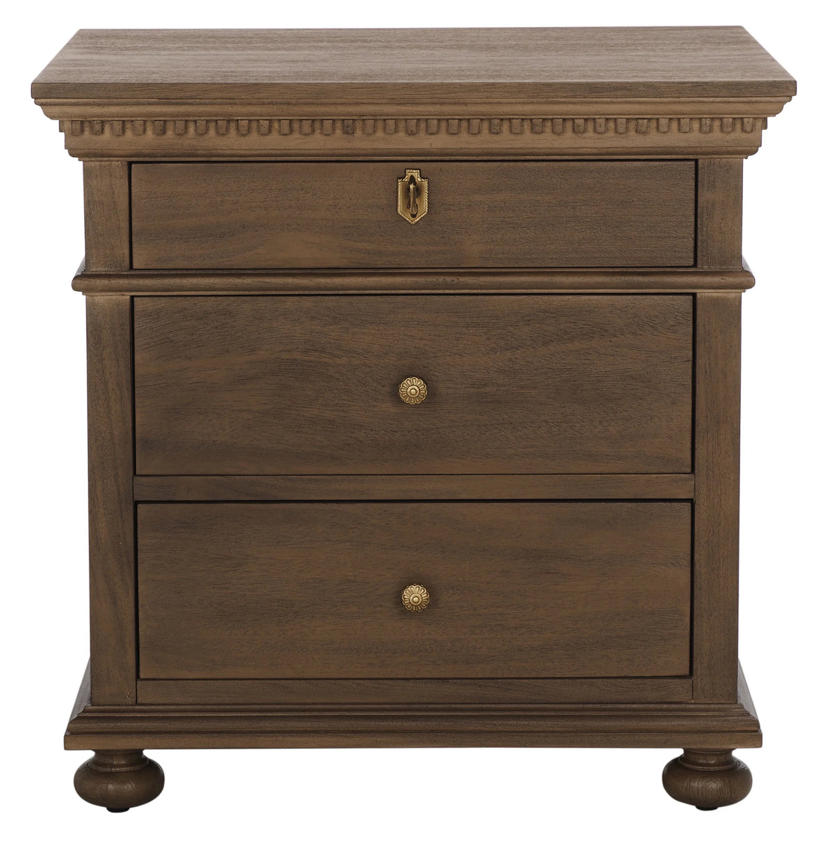 Brown 3 Drawer Nightstand U66699