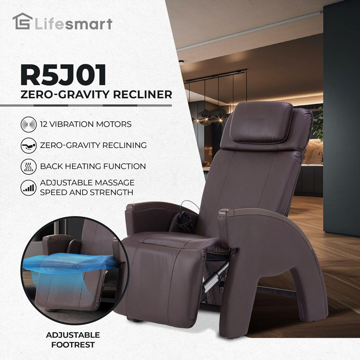Zero-Gravity Recliner Massage Chair with Heat U634