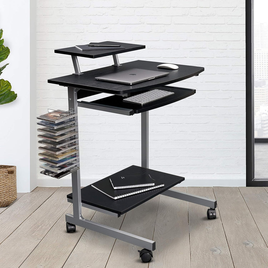 Compact Computer Cart With Storage, Graphite V955384
