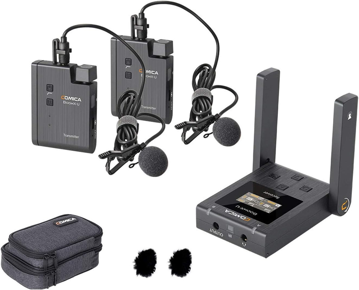 Mini UHF Wireless Lavalier Microphone with 2 Transmitter and 1 Receiver P856