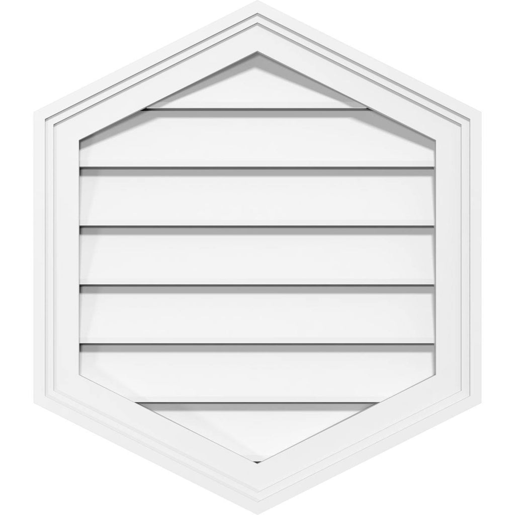 40x22W x 36x22H Vertical Peaked Surface Mount PVC Gable Vent 4/12 Pitch Z366225