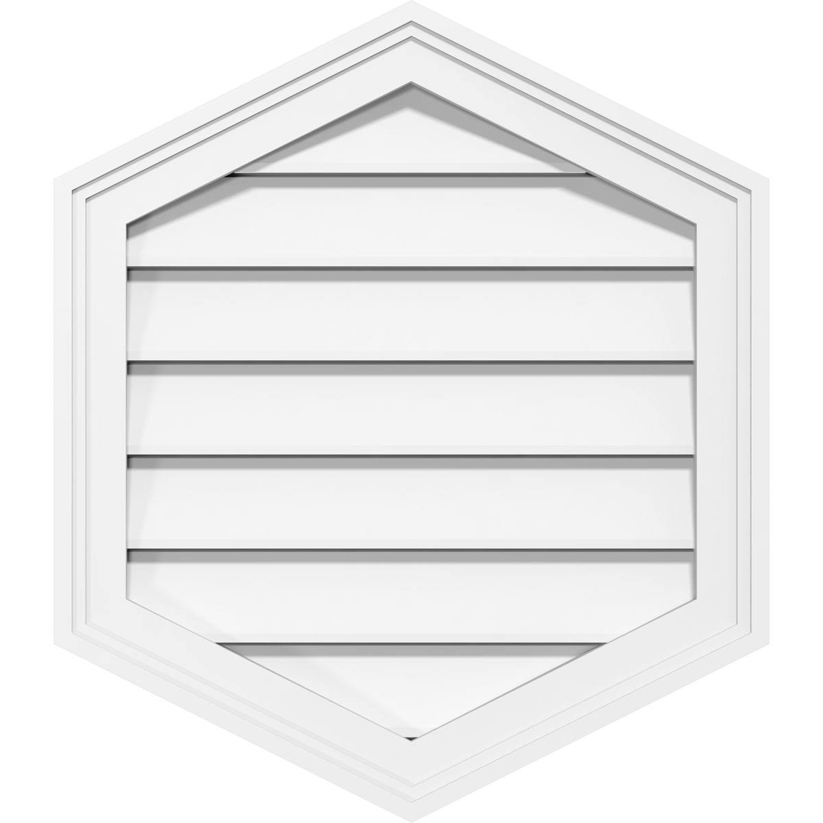 40x22W x 36x22H Vertical Peaked Surface Mount PVC Gable Vent 4/12 Pitch Z366225