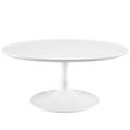 36" Round Wood Coffee Table in White E53047
