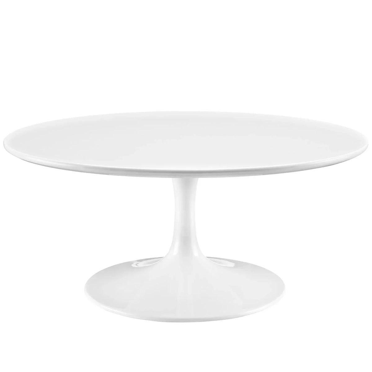 36" Round Wood Coffee Table in White E53047