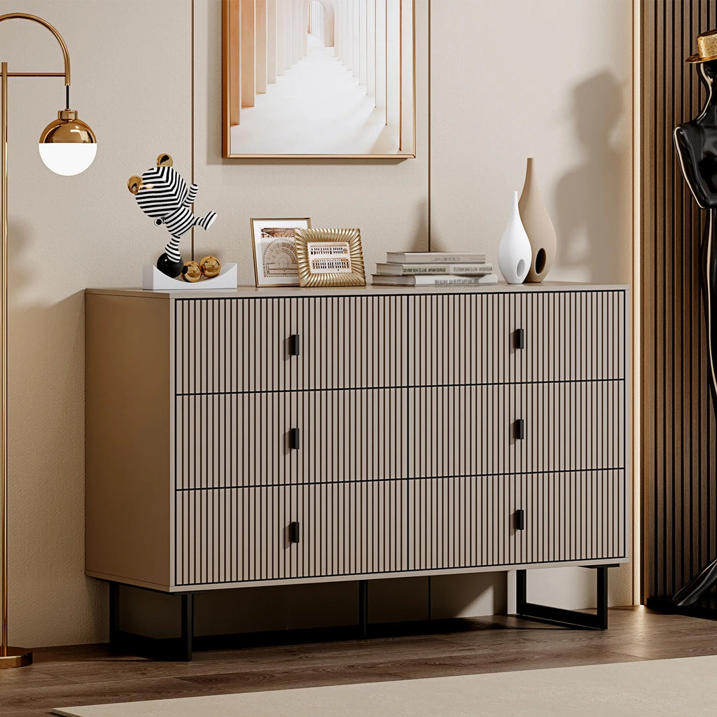 Grey 6 Drawer Dresser W9456