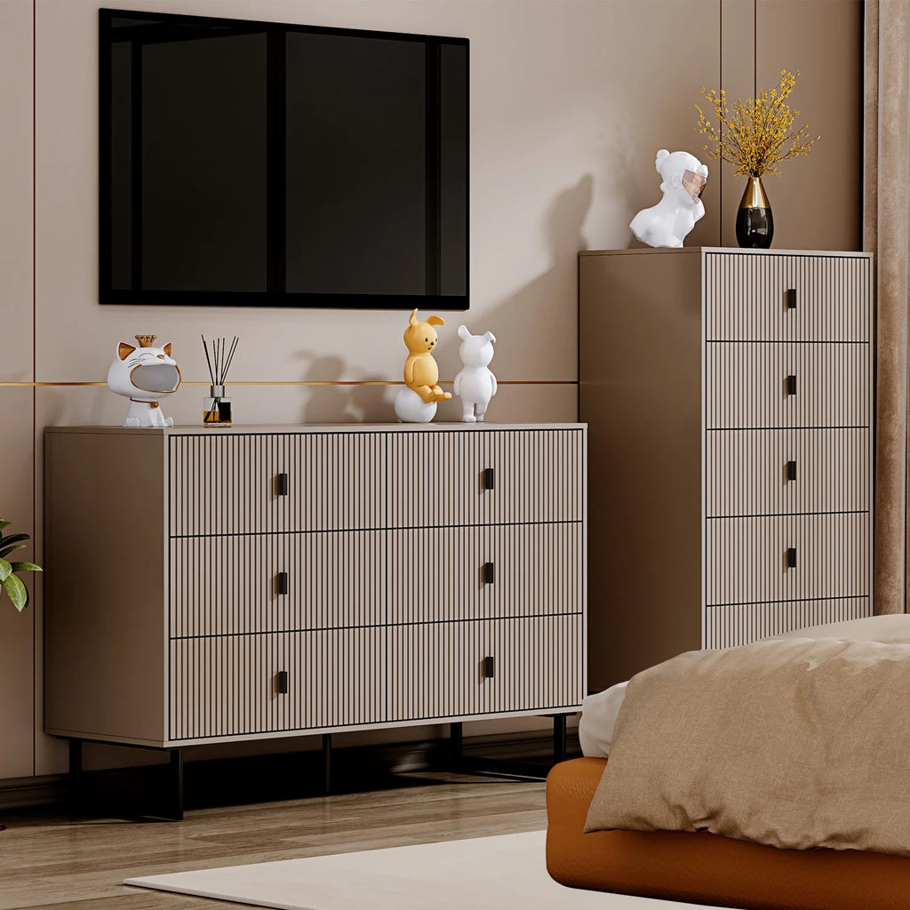 Grey 6 Drawer Dresser W9456