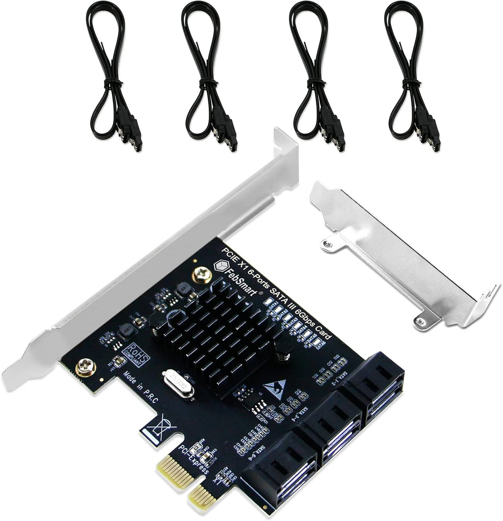 PCIE 3.0 X1 to 6-Ports SATA 3.0 6Gbps Expansion Card D976