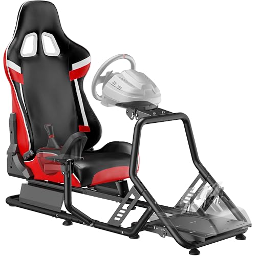 Racing Simulator Cockpit with Monitor Mount and Seat Y5437
