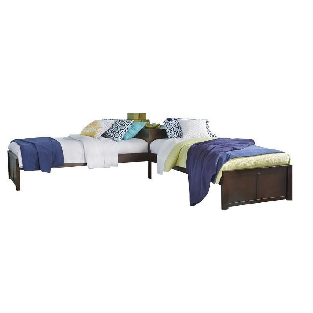 Wood Twin L Shaped Bed G829746