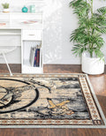 Blue Rectangle 9' 0 x 12' 2 Border Rug C2628
