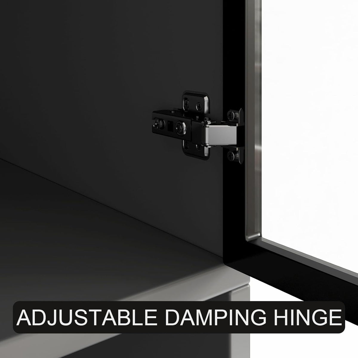 Black Wooden Display Cabinet with Glass Doors E4438