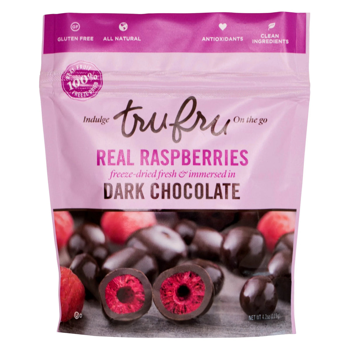 Dark Chocolate Dipped Freeze-Dried Raspberries, 4.2oz (Pack of 4) L799538