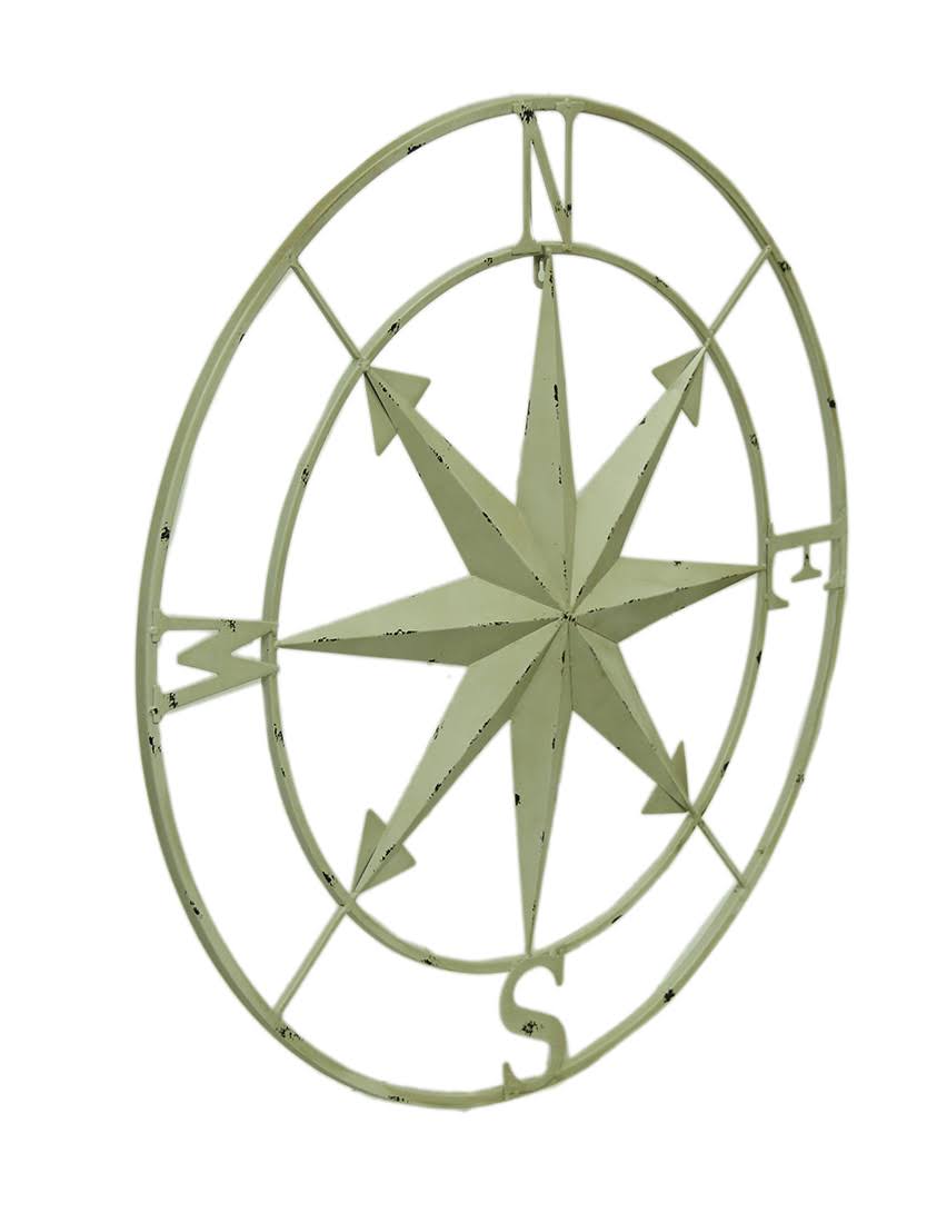 Metal Compass Rose Wall Hanging 28 inch L522