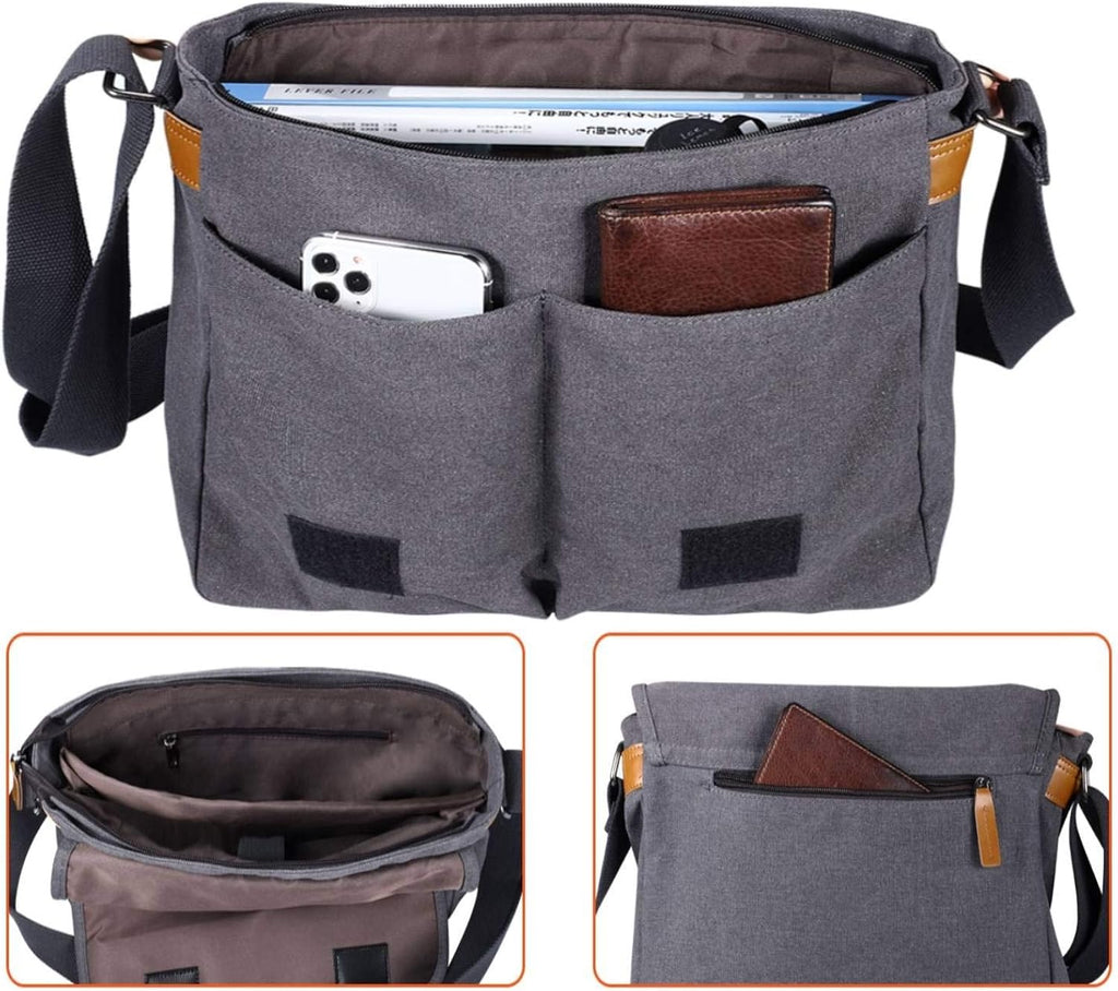 13-14 Inch Water Resistant Canvas Messenger Bag O1570