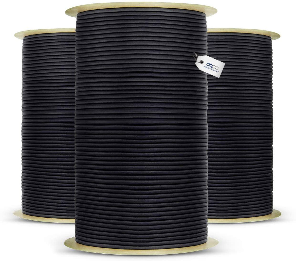 Bungee Cord Black Polypropylene Sheath Silicone Latex Core Flexible Cable J43492