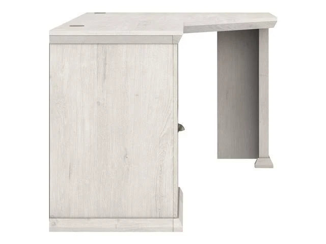 Linen White Oak Corner Desk with Storage J5290