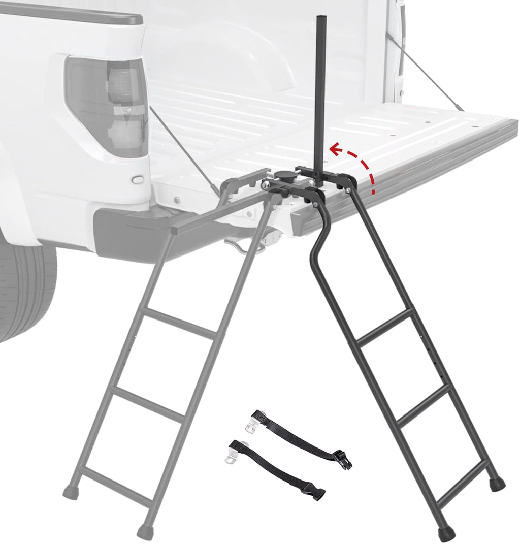 Foldable Pickup Truck Tailgate Ladder, Steel, 300 lbs, Pack of 2 R545173