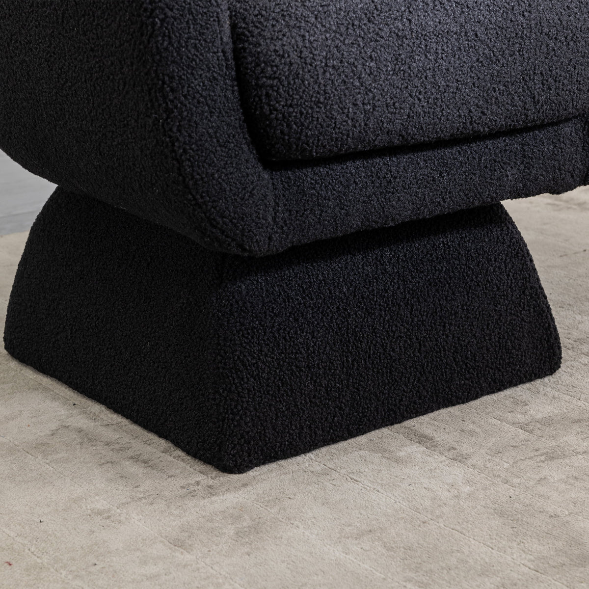 Boucle Swivel Accent Chair with Pillow O785281