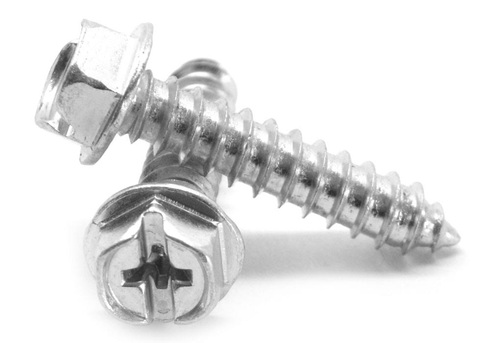 #8-18 x 2-1/2 in Sheet Metal Screw Hex Washer Head Phillips/Slotted Combo Type AB Low Carbon Steel Zinc Plated O9829