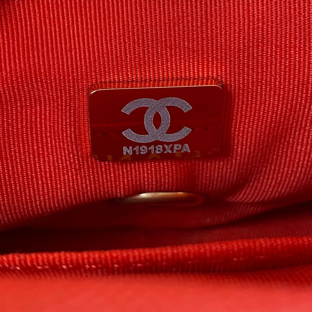 Mini Flap Bag With Top Handle Gold Hardware Red 7.9in/20cm A3303