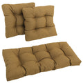 Squared Solid Spun Polyester Tufted Settee Cushions, Wheat - Set of 3 L987