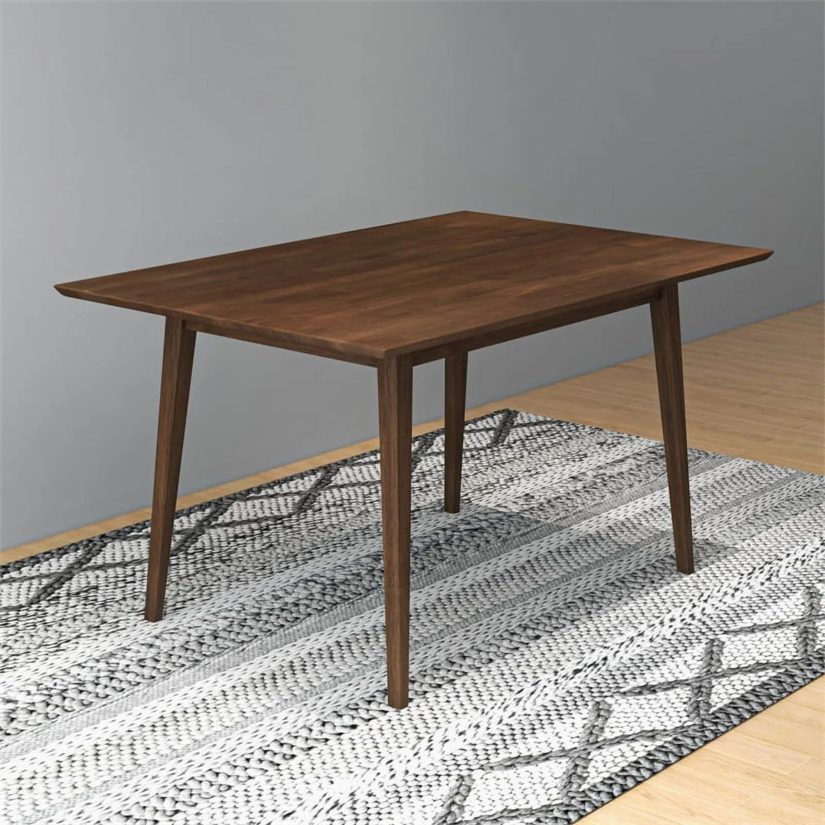 Mid-Century Modern Solid Wood Dining Table in Brown S2601
