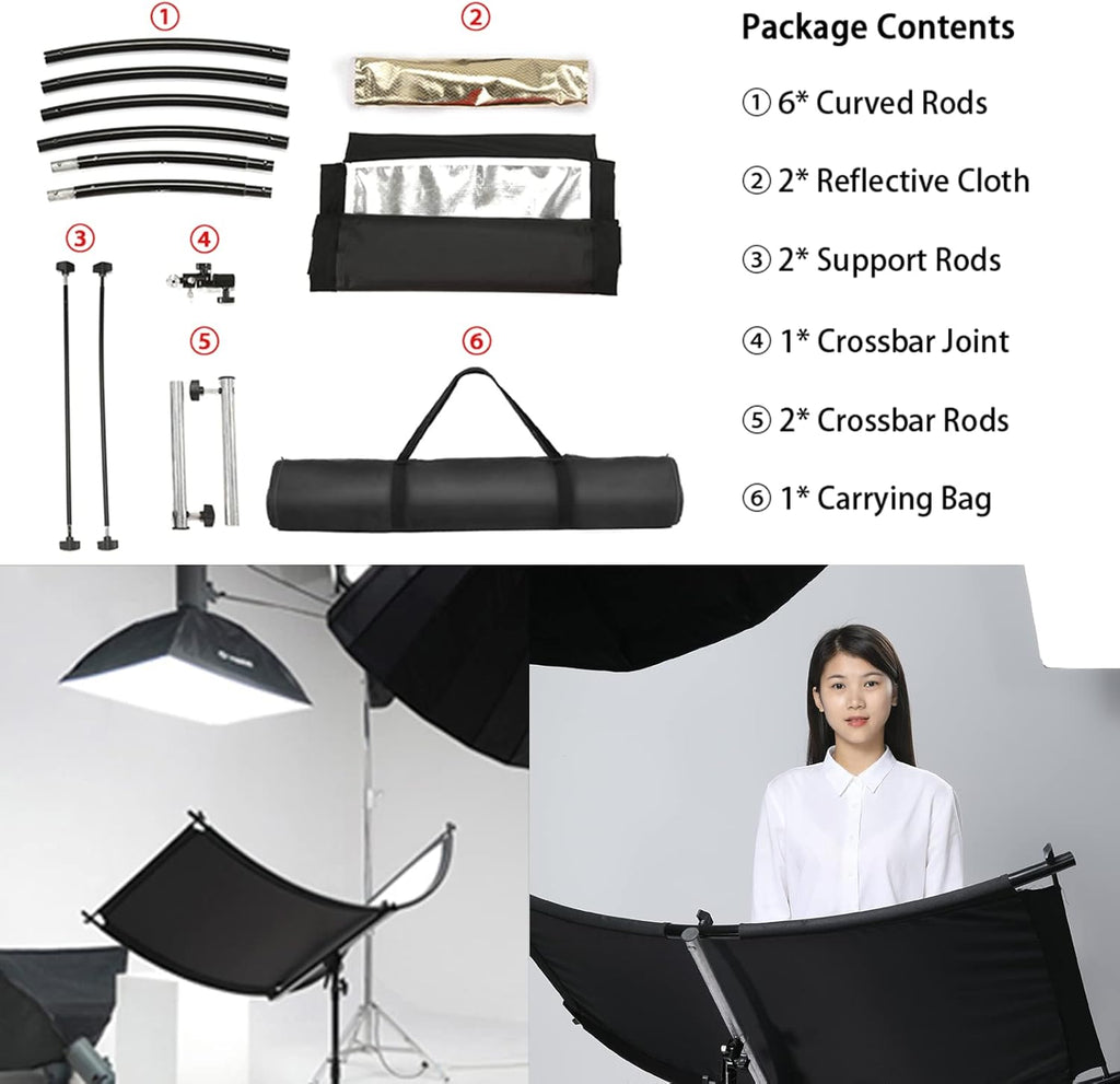 White/Silver/Gold/Black Clamshell Light Reflector with Carry Bag H66456