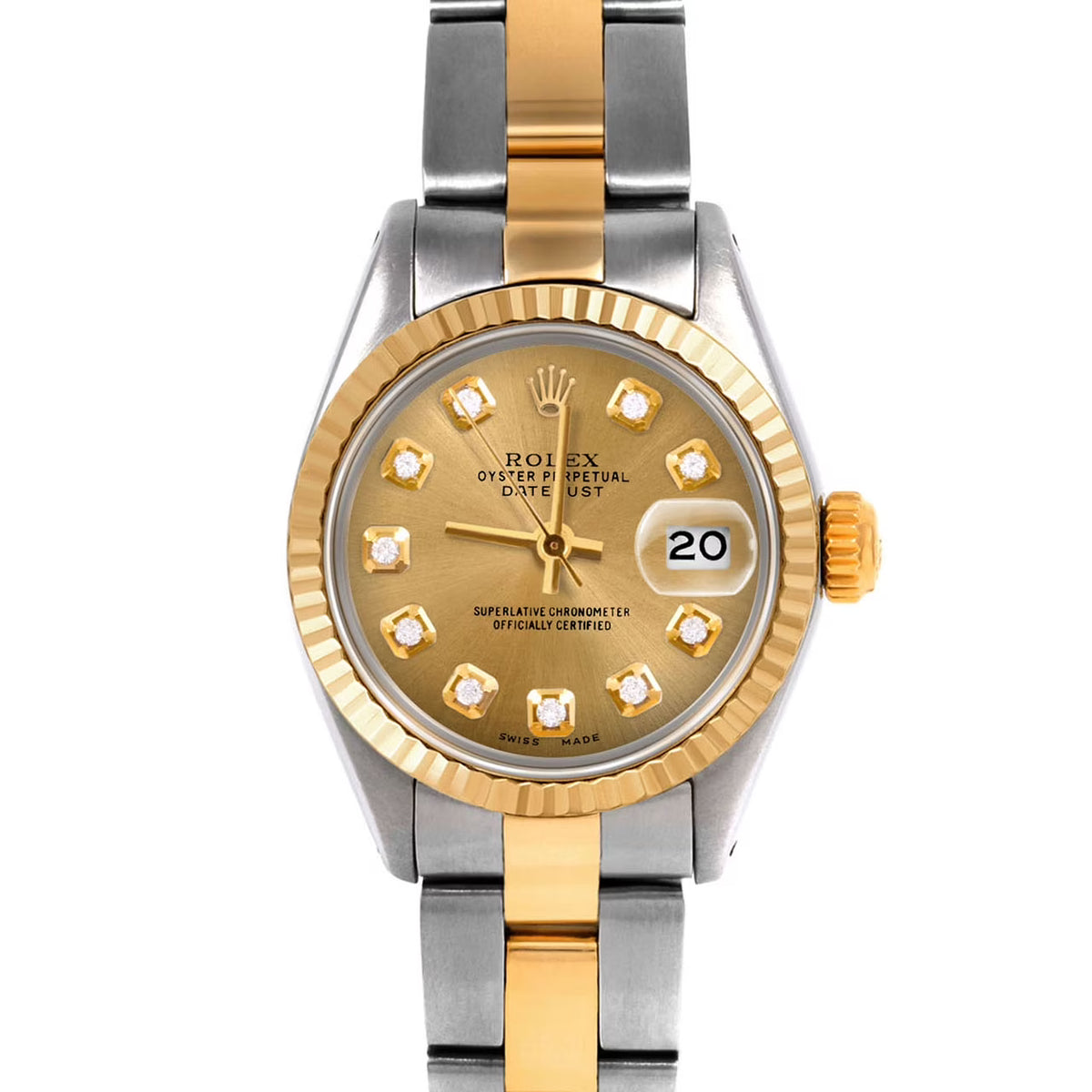 Pre-Owned Ladies 26mm Datejust Wristwatch Champagne Diamond R469