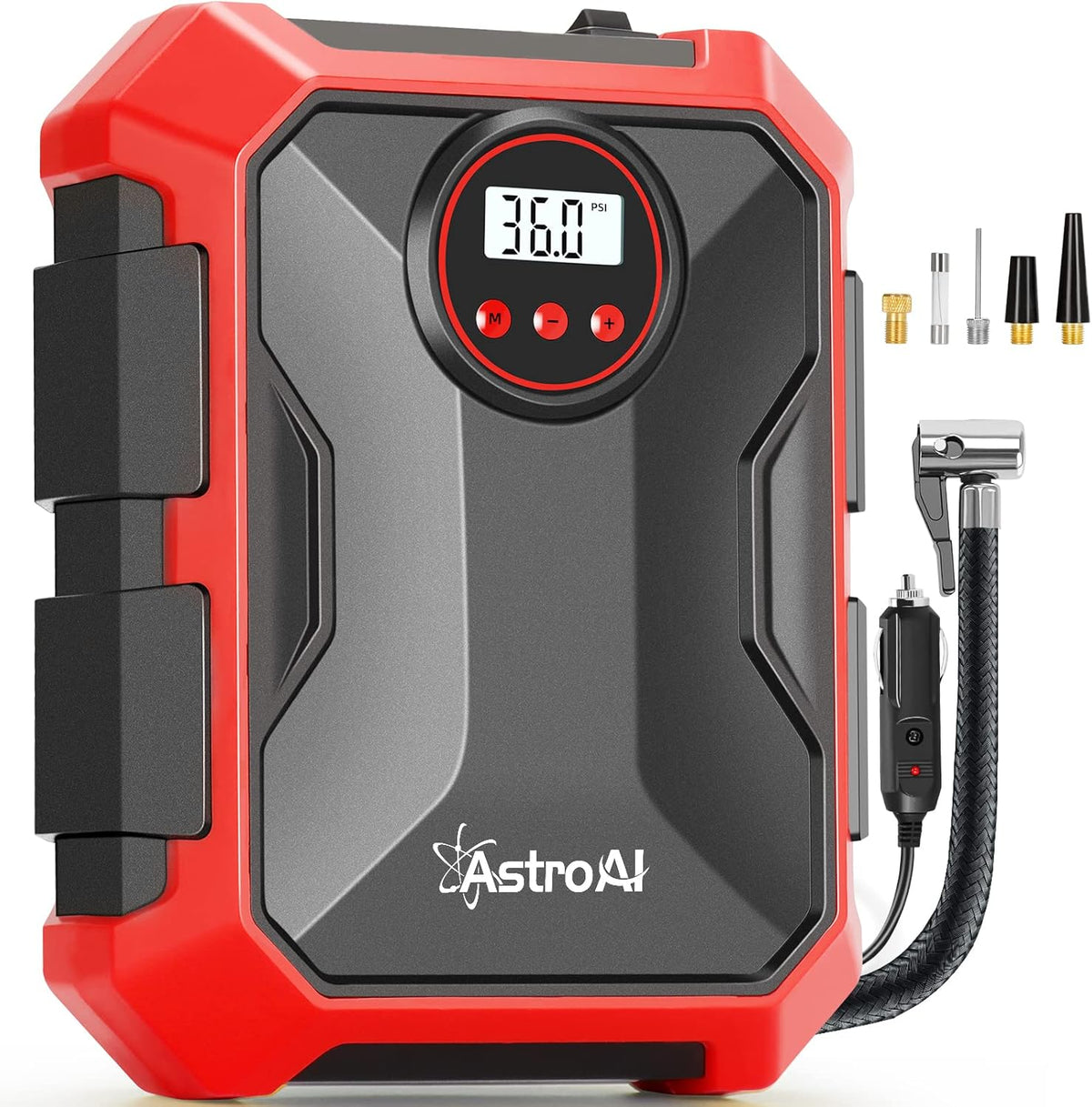 Yellow 12V DC Portable Air Compressor Tire Inflator 100PSI with LED Light, Pack of 2 I5743