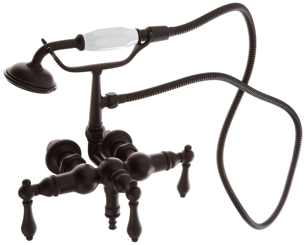 Oil Rubbed Bronze Wall Mount Clawfoot Tub Filler with Hand Shower V284643