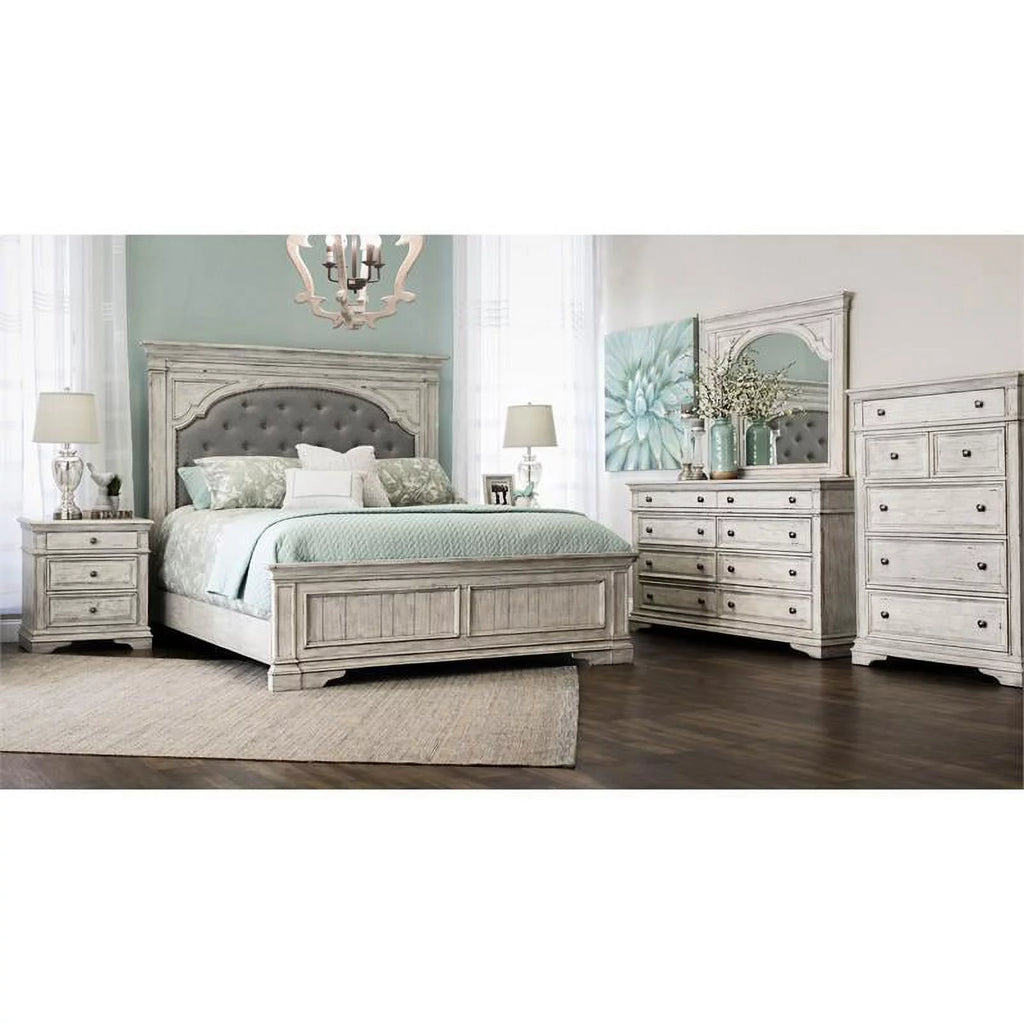 Rustic Ivory Wood 8-drawer Dresser U672818