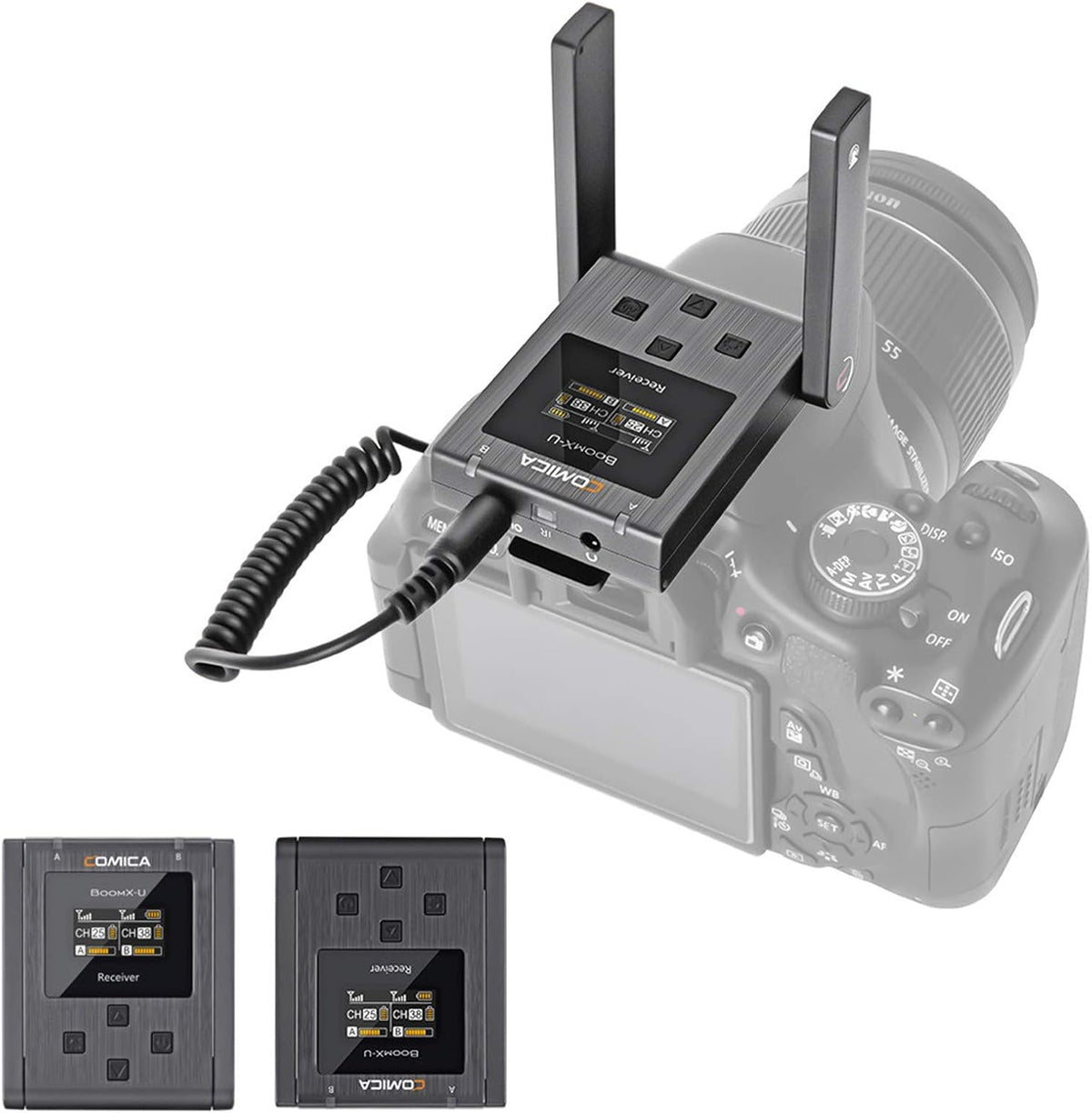 Mini UHF Wireless Lavalier Microphone with 2 Transmitter and 1 Receiver P856