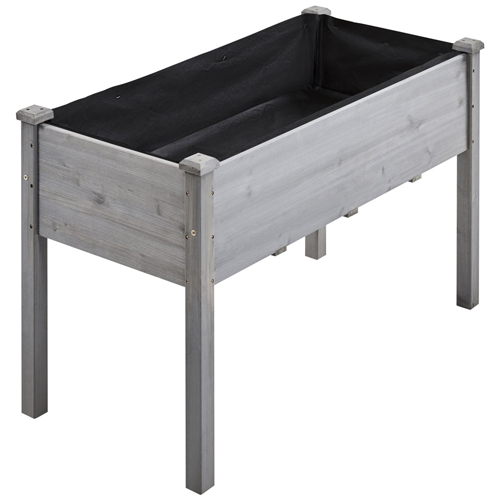 Gray Fir Wood Raised Garden Bed Planter Box S1658