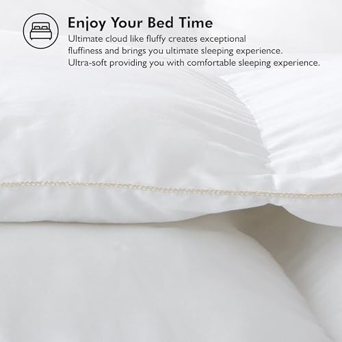 Oversized King 108" x 98" White Goose Down Fiber Comforter with 65 oz. Fill Weight D95669