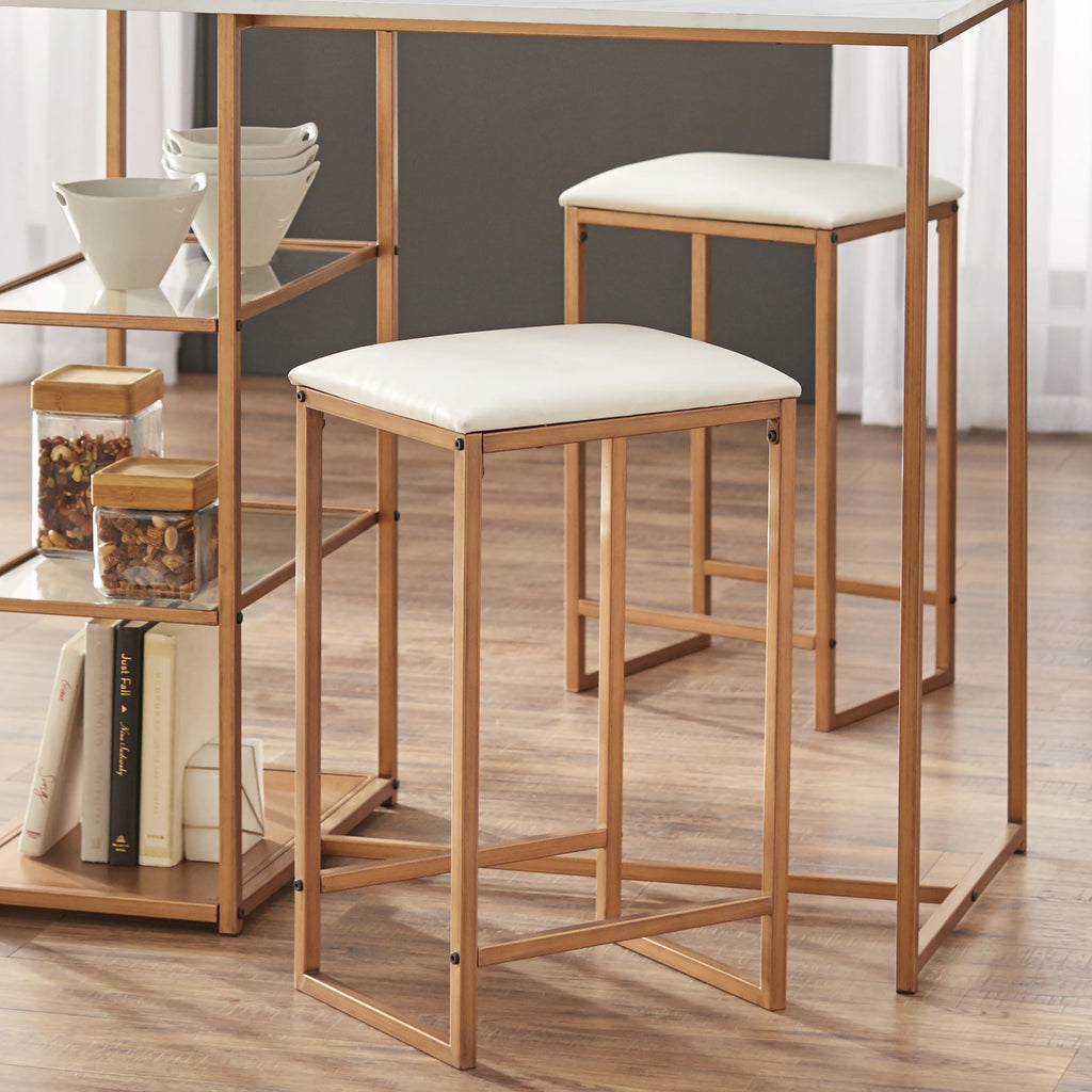 3-Piece Counter Height Dining Set with Table and 2 Stools R59909