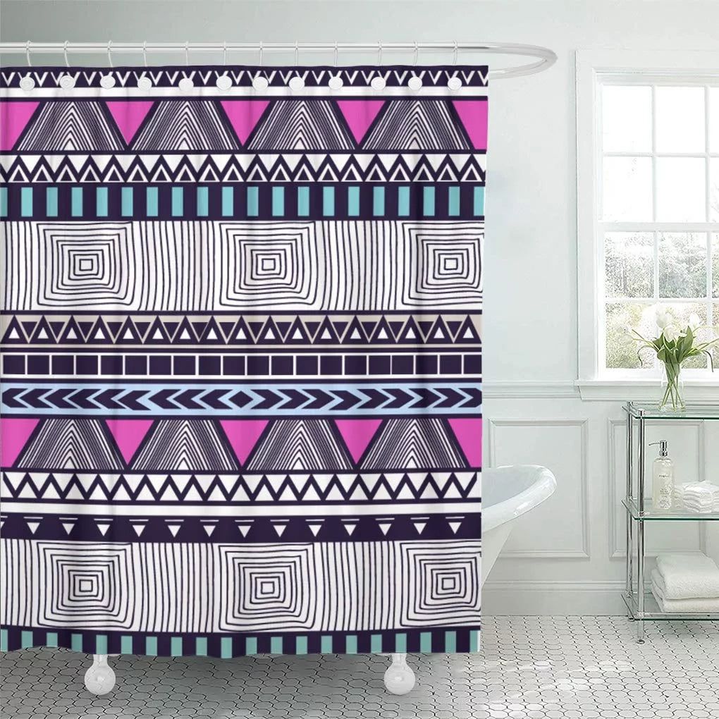 Southwest American Aztec Geometric Shower Curtain 66x72 inch E516