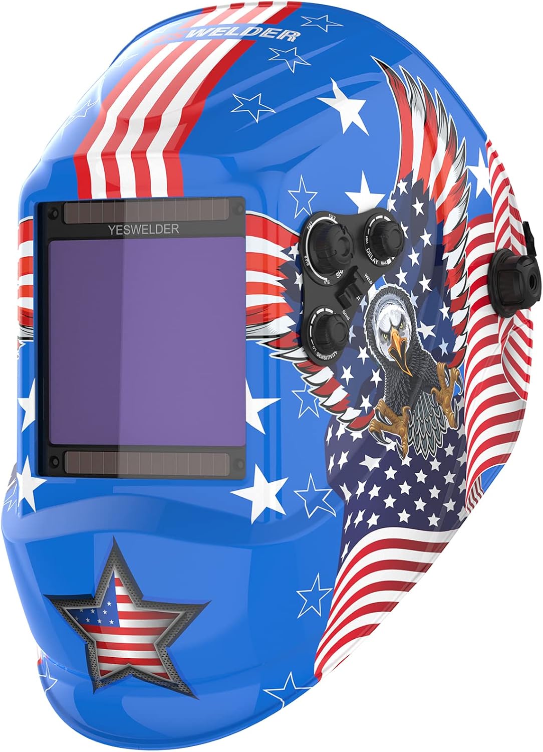 Large Viewing True Color Solar Power Auto Darkening Welding Helmet with 4 Arc Sensor Q5603