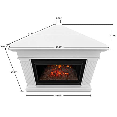 White Corner Electric Fireplace Mantel Heater with Remote Control P437704