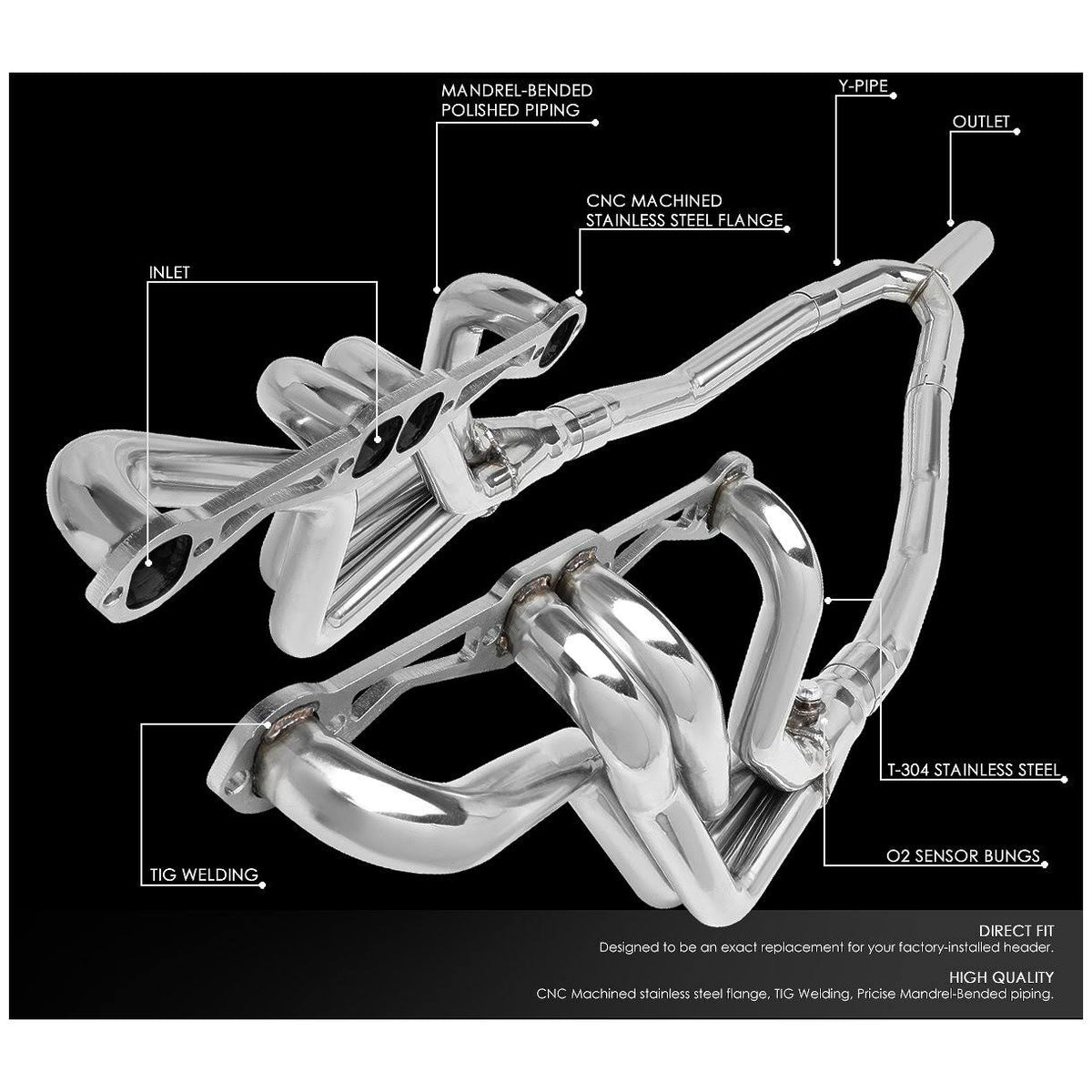 Tri-Y Long Tube Exhaust Header J455