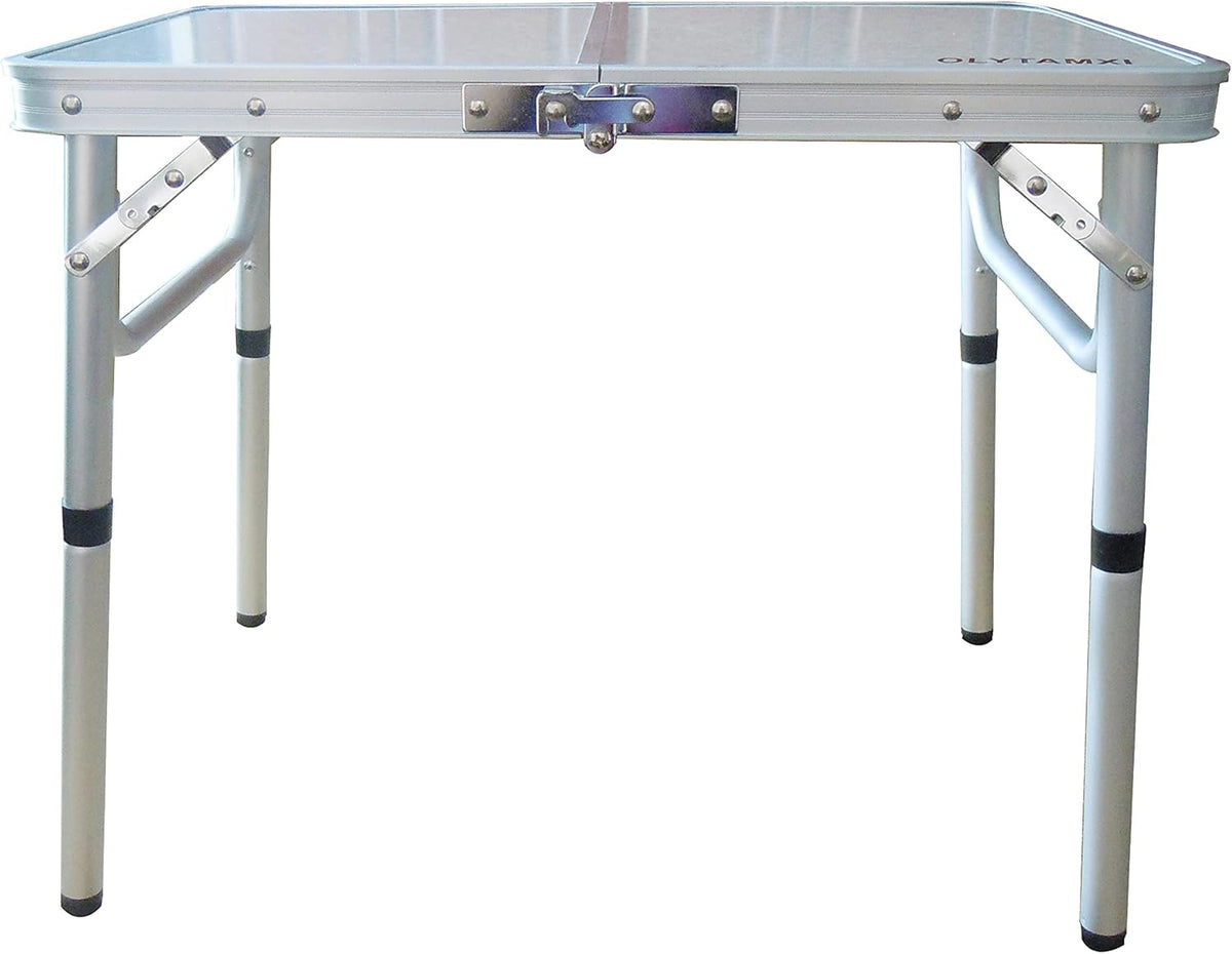 Small Folding Camping Table, 24''×16'' Portable Aluminum Camp Table, Height Adjustable Y19476