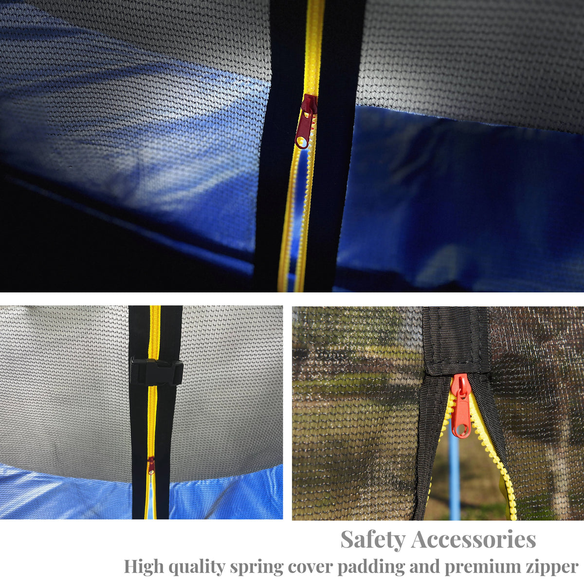 Large 2-IN-1 Trampoline with Hoop, High Density Net, 4 Steel Support Q291