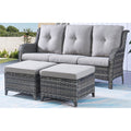 Rattan Wicker Sectional Sofa Set with Ottomans C933835