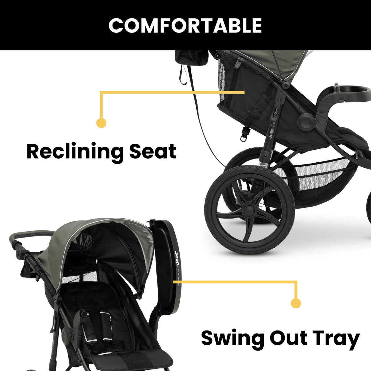 Black Jogging Stroller W52000