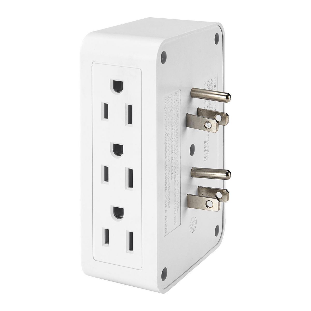 6 Outlet 3-Prong Side Entry Tap White B1834