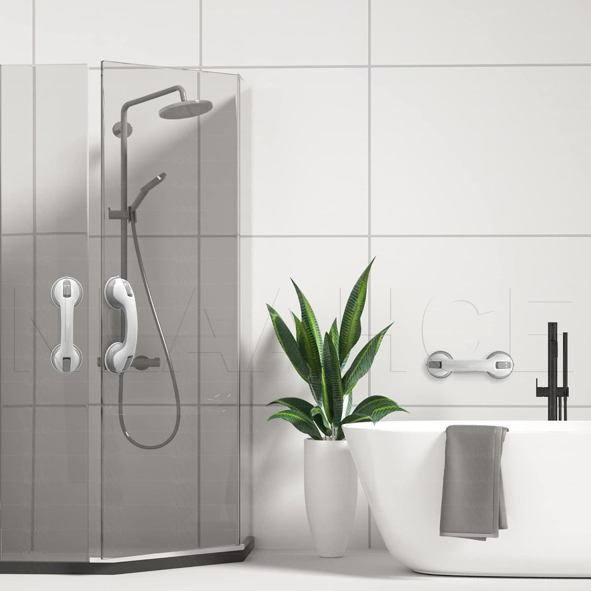 12” 2-Grab Bars with Suction Cups O635